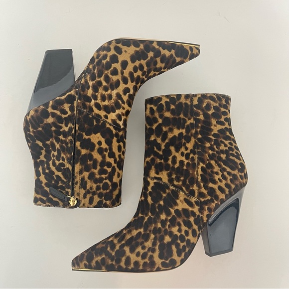 Tory Burch Lila Genuine Leopard Print Calf Hair Pointed Toe Bootie/ New! Reemoly - Picture 11 of 13